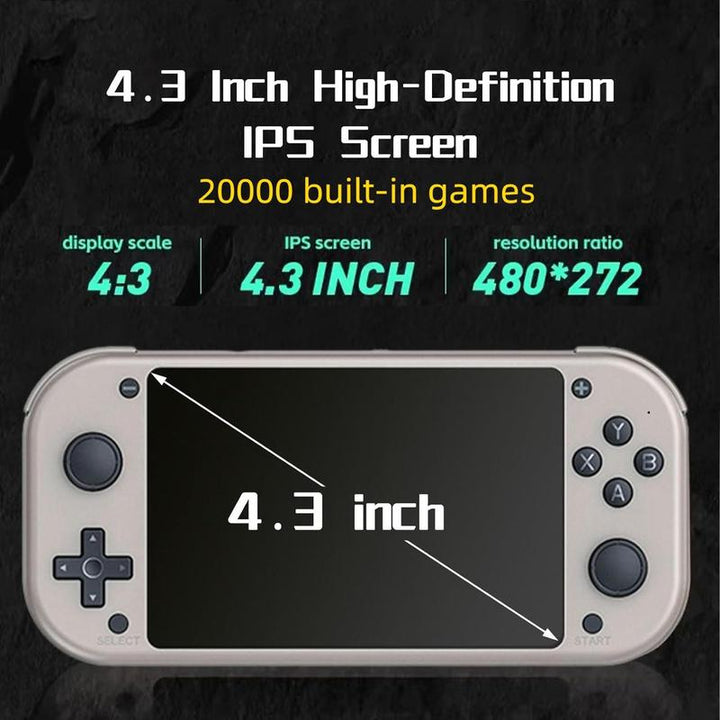 M17 Handheld Game Console, 4.3" IPS Screen Linux System Retro Game Player, Portable Rechargeable Game Console with 20000+ Classics Games, Gaming Products