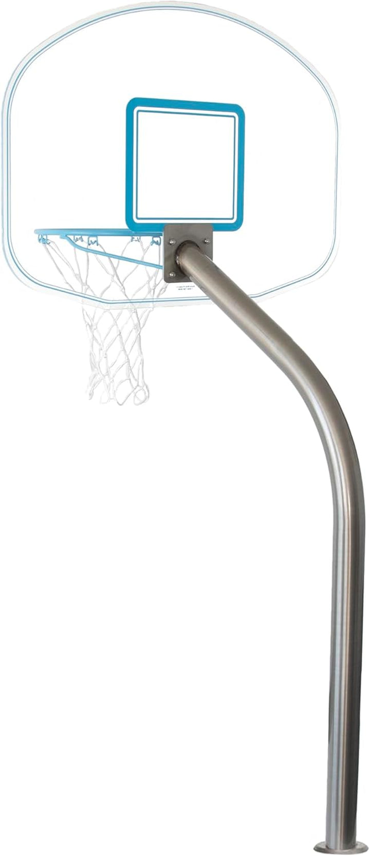 Dunn-Rite Clear Hoop Jr. Deck-Mounted Poolside Basketball Hoop W/Ball, 2 & 3/8" Brass Anchor W/Cap, & 14 Inch Stainless Steel Rim