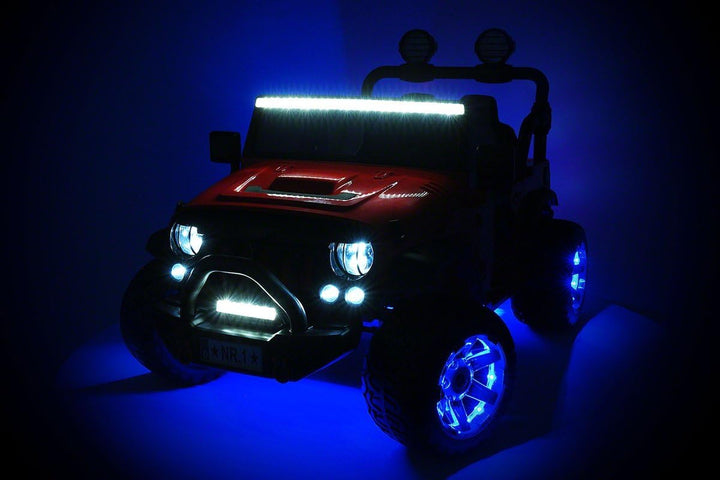 2021 12 Volt Explorer Truck Battery Powered Led Wheels 2 Seater Children Ride on Toy Car for Kids Leather Seat MP3 Music Player with FM Radio Bluetooth R/C Parental Remote