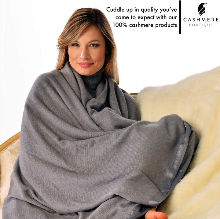 : 100% Pure Cashmere Twin Blanket in 4 Ply (Color: off White, Size: 60" X 90")