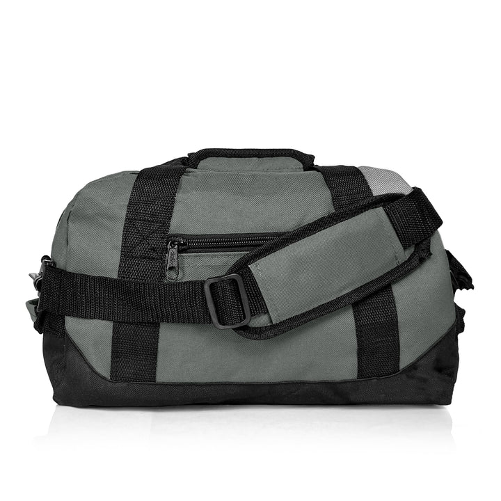 14" Small Duffel Bag Gym Duffle Two Tone in Gray with Shoulder Strap