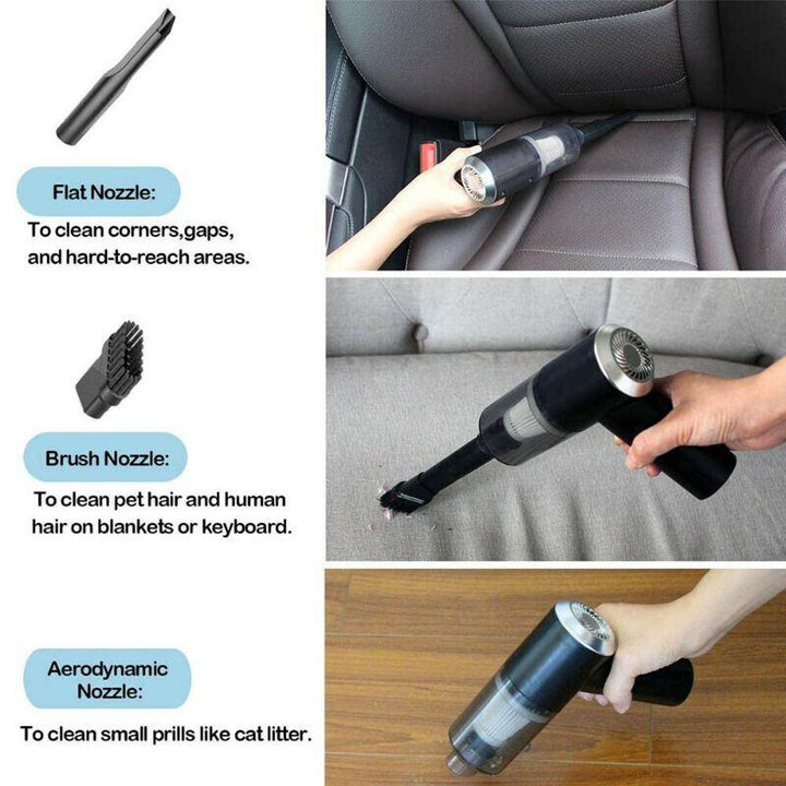 Cordless Portable Mini Car Vacuum Cleaner with Strong Suction for Wet&Dry Cleaning