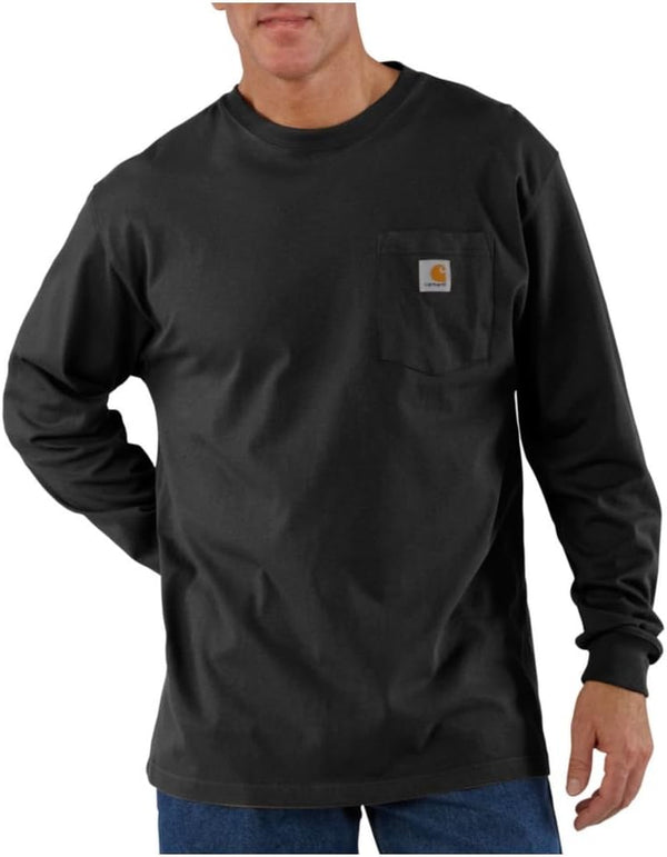 Men'S Loose Fit Heavyweight Long Sleeve Pocket T-Shirt