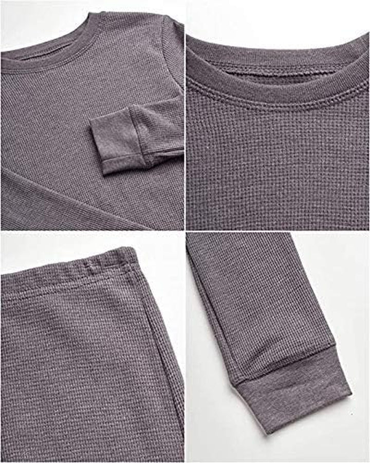 ’ Thermal Underwear Set – 4 Piece Waffle Knit Top and Long Johns (2T-16)