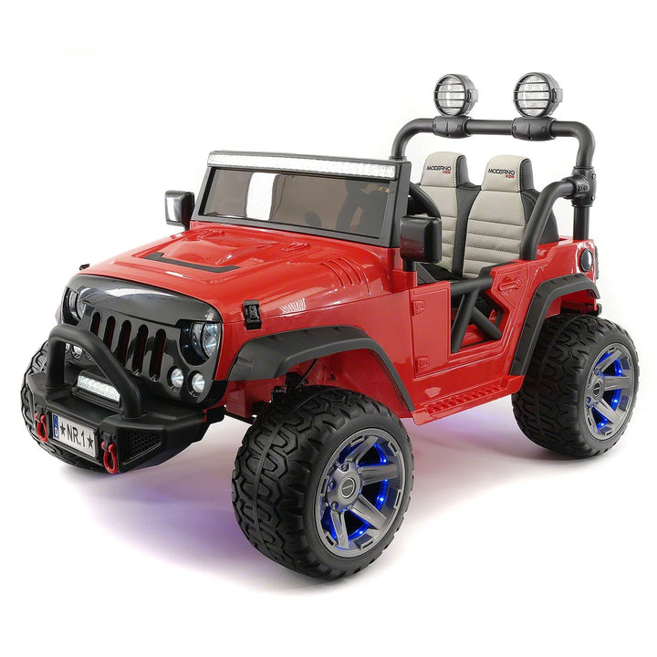 Trail Explorer 24V Kids Ride on Truck with Parental Control Remote, LED Foam Wheels, MP3 + Wireless Music Streaming, Vegan Leather Seats