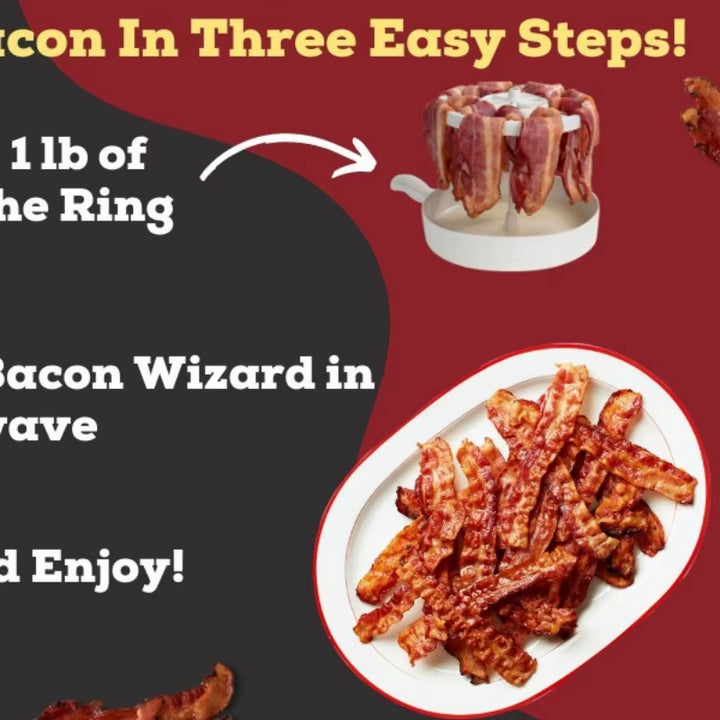 Microwave Bacon Cooker-Reduces Fat by 40%-Crispier, Healthier, Quicker Bacon Every Time- Easily Meal Prep in Kitchen or Dorm